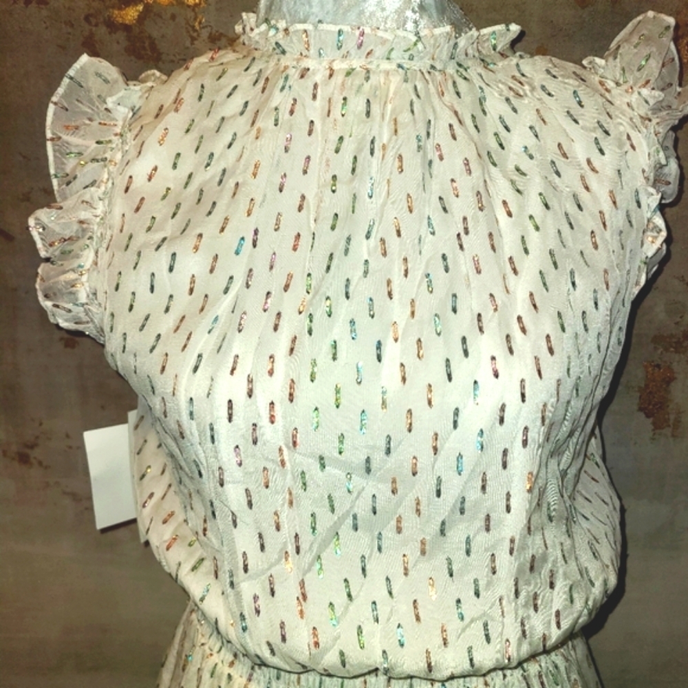 Shoshanna Payton Midi White Ruffled Tiered Sundress - Picture 4 of 12